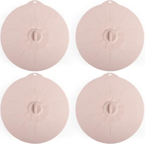 Miniatura 12 de Paquete de 4 tapas de silicona de 3.9 pulgadas para tazas, tazones, platos, sartenes, cubierta para salpicaduras de microondas, recipientes