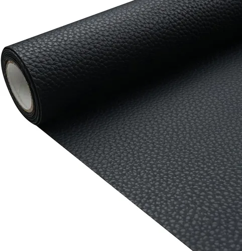 Miniatura 21 de Tela de cuero de imitación de textura litchi azul bebé PU 11.8x53.14 pulgadas (30x135 cm) de 1.13 mm de espesor para tapicería, manualidades