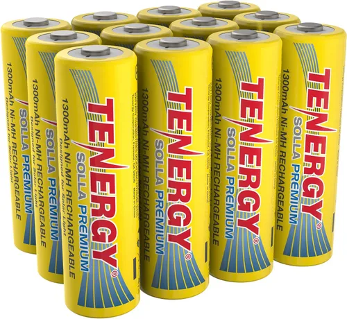 Miniatura 8 de Tenergy Solla - Batería recargable NiMH AA de alta calidad, baterías solares de 1300 mAh para luces solares de jardín, antifugas, durabilidad al