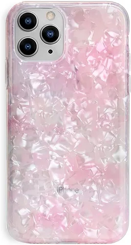 Velvet Caviar Funda brillante iridiscente para iPhone 11 Pro Max, funda protectora estética para mujer (cuarzo rosa rosa)