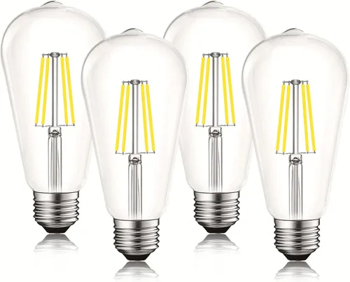 Miniatura 7 de LUXRITE Bombillas LED Edison vintage equivalentes a 75 W, ST19 ST58, 2700 K blanco cálido, 800 lúmenes, bombilla de filamento LED regulable, 8 W