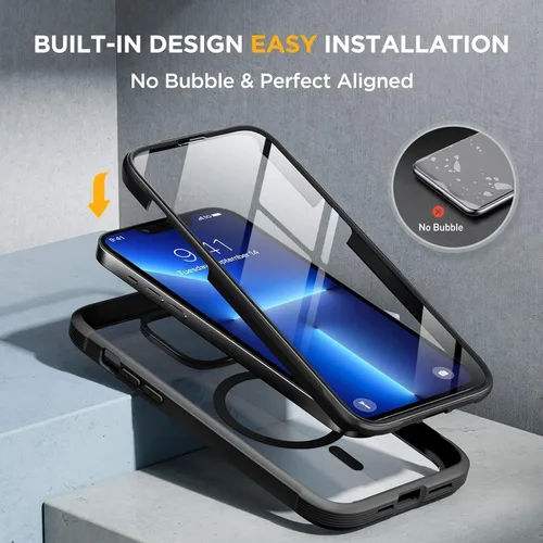 Miniatura 4 de Miracase - Funda magnética para iPhone 13 Pro de 6.1 pulgadas, compatible con MagSafe, protector de pantalla integrado, protección de cuerpo
