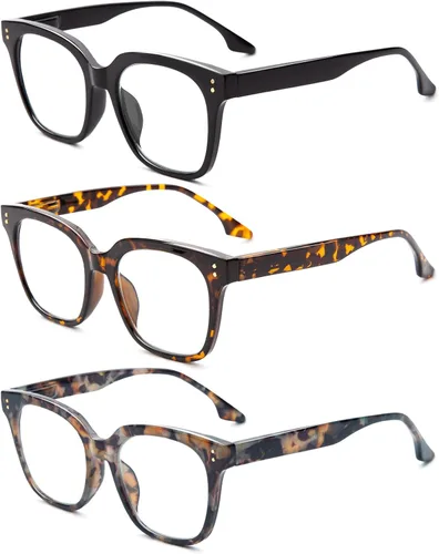 Miniatura 2 de Lentes de lectura para mujer, estilo Oprah, cuadrados, con bloqueo de luz azul y bisagra de resorte, anteojos cuadrados para computadora