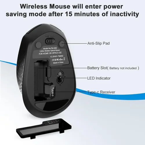 Miniatura 2 de RaceGT - Ratón inalámbrico USB C, tipo C silencioso para MacBook Air/Pro, ratones de computadora de 2.4 G inalámbricos con 6 botones y 3 niveles