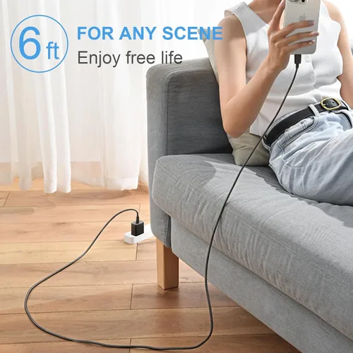 Miniatura 7 de Cargador de carga rápida para iPhone 17, 16, 15, paquete de 3+3 cargadores de pared USB C de 20 W con cable de carga rápida de 6 pies compatible