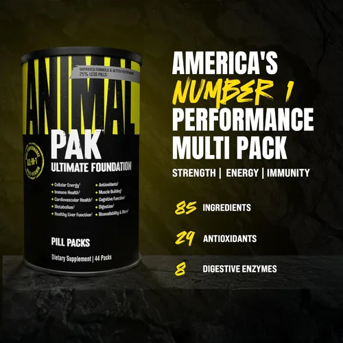 Miniatura 2 de Animal Pak - Suplemento multivitamínico conveniente para hombres y mujeres, paquete diario todo en uno de vitaminas y suplementos - Zinc, vitaminas