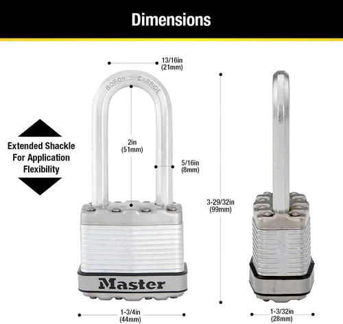 Miniatura 6 de Master Lock M1XDLH Magnum - Candado resistente con llave, 1 paquete