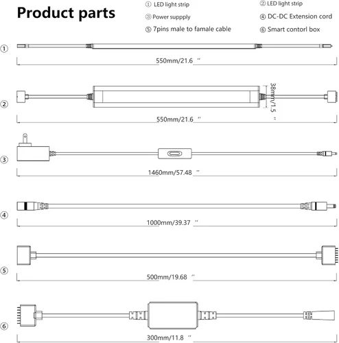 Miniatura 7 de LAMPAOUS Luces LED para debajo de la encimera para cocina, tiras de iluminación inteligentes para gabinetes, enchufables, compatibles con Alexa
