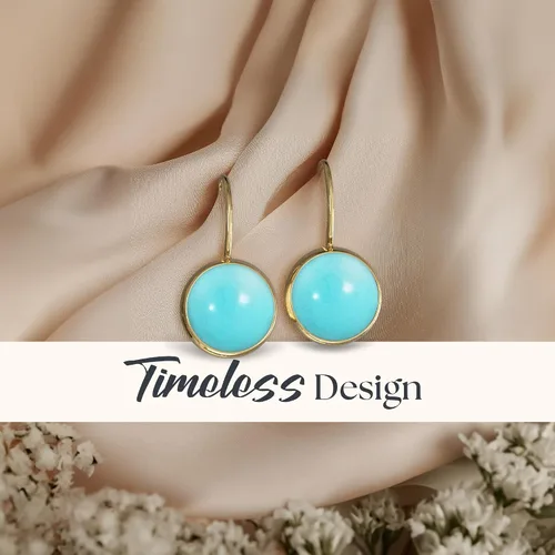 Miniatura 29 de 14k Solid Yellow Gold Gemstone Earrings - Birthstone Earrings - 8mm Dangle Earrings, Dainty Gemstones Earrings, Bridal Handmade Wedding Jewelry Gift