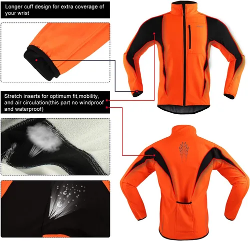Miniatura 16 de Chaqueta térmica para ciclismo (tejido Softshell, resistente al viento, impermeable, 15K) de ARSUXEO