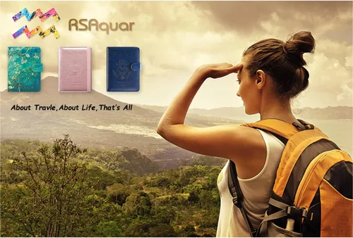 Miniatura 9 de RSAquar Combo de portatarjetas de pasaporte y vacunación, funda para pasaporte, funda de cuero para tarjetas, accesorios de viaje con bloqueo RFID