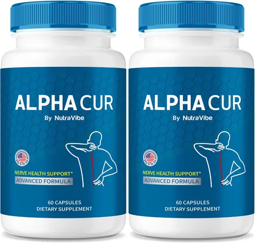 Cápsulas AlphaCur (paquete de 2), Alphacur para neuropatía, píldoras AlphaCur totalmente naturales para nervios saludables, pastillas premium Alpha