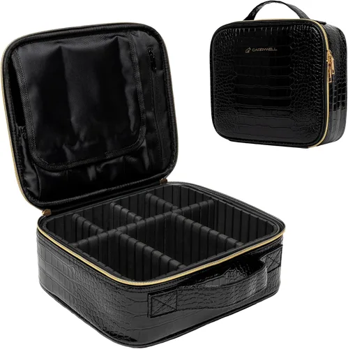 Carrywell Estuche de viaje para maquillaje, no hecho en China, estuche de tren duro para cosméticos, organizador portátil de artistas de belleza,