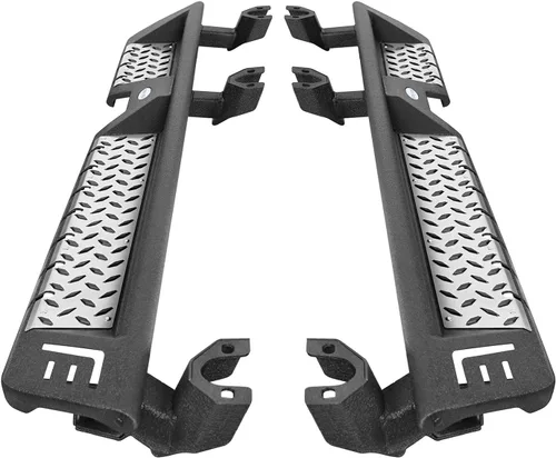 Miniatura 8 de Hooke Road Wrangler JK - Barras para estribo, escalones laterales desplegables de 7.4 pulgadas con almohadilla antideslizante para Jeep Wrangler JK
