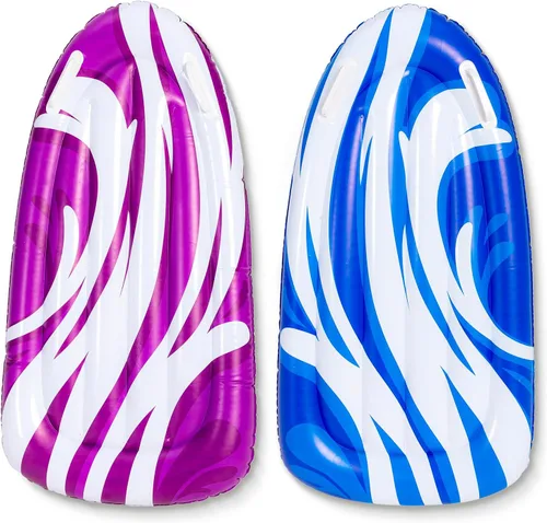 JOYIN Paquete de 2 tablas inflables para toboganes de agua, tabla de cuerpo para deslizamiento, piscina flotante para aprender a nadar, juguete