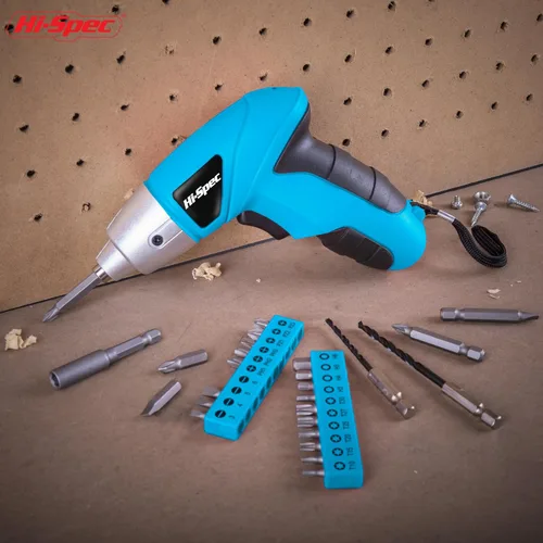 Miniatura 6 de Hi-Spec Juego de destornilladores eléctricos de pequeña potencia USB azul de 27 piezas de 3.6 V. Inalámbrico y recargable con juego de puntas