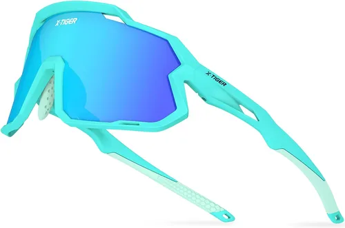 Miniatura 15 de X-TIGER Gafas de sol polarizadas para niños y niñas, lentes de sol de béisbol polarizadas para niños de 8 a 14 años, UV400, gafas de ciclismo y Negro