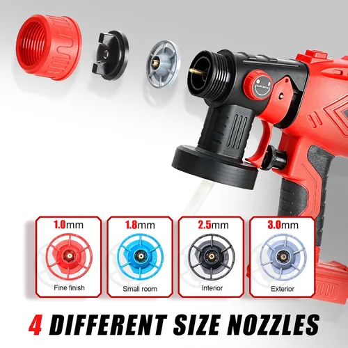 Miniatura 2 de Pulverizador de pintura inalámbrico para batería de 20V de Craftsman, pistola de pintura manual con 3 patrones de pulverización y 4 boquillas, ideal