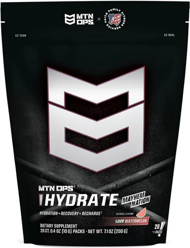 Miniatura 8 de MTN OPS Hydrate Electrolytes - Mezcla de bebida en polvo, 20 paquetes de electrolitos individuales para llevar con más de 1000 mg de electrolitos