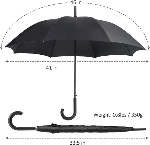 Miniatura 3 de Liberty Imports Paquete de 12 sombrillas de palo para fiestas eventos 46 pulgadas toldo grande resistente al viento apertura automática mango