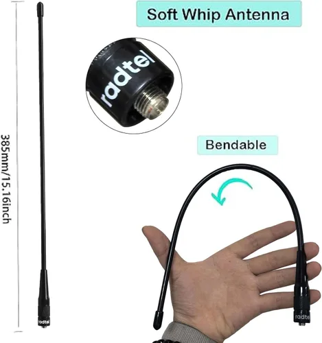 Miniatura 4 de Antena de Aviación Radtel 108-136Mhz, Antena de Banda Aérea SMA-Hembra de 14.96 Pulgadas para Walkie Talkie Compatible con Baofeng 5RM Radtel RT-730
