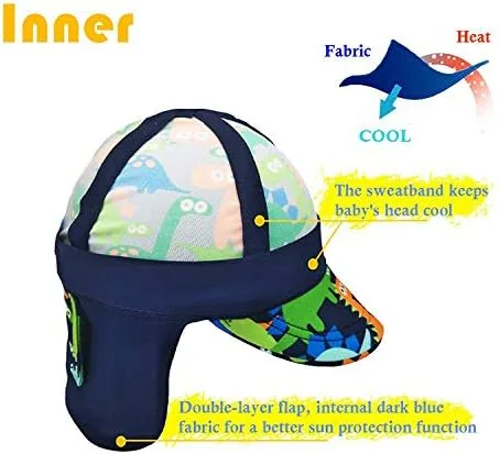 Miniatura 5 de Gifts Treat Sombrero de legionario para niños, protección solar UPF 50+, gorro de natación con solapa para niños, sombrero de sol de secado rápido