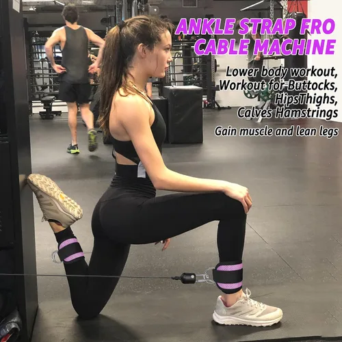 Miniatura 16 de Correas de Tobillo de Fitness para Máquina de Cable, Kickbacks Ejercicios de Glúteos, Ejercicios de Parte Inferior del Cuerpo, Correas Ajustables