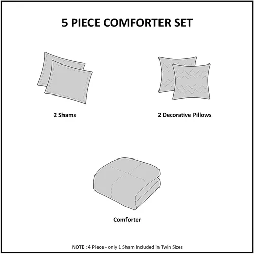 Miniatura 7 de Juego de edredón de Intelligent Design con diseño floral vibrante, ropa de cama para niñas, juego de funda de almohada combinada, almohada Floral