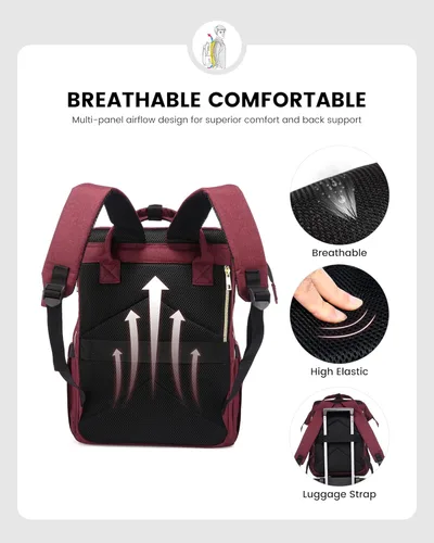 Miniatura 4 de LOVEVOOK Mochila para laptop de 17.3 pulgadas, mochila de viaje grande para mujeres, mochila resistente al agua para profesores con compartimento