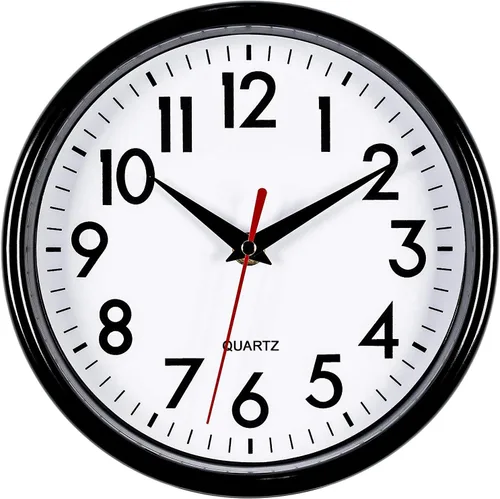 Miniatura 9 de Bernhard Products Reloj de pared blanco de 8 pulgadas retro para cocina, silencioso, sin tictac, de cuarzo, funciona con pilas, para hogar, oficina