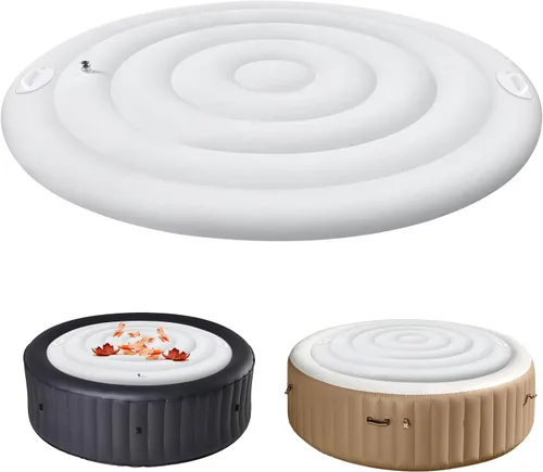 Miniatura 8 de Cubierta Inflable para Jacuzzi Tapa de Ahorro de Energía para Jacuzzi al Aire Libre, Cubierta Protectora Resistente al Viento e Impermeable