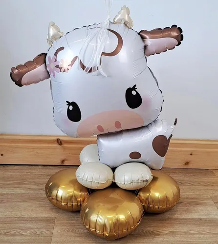 Miniatura 5 de Globos de vaca lindo globo de papel de aluminio, ideal para baby shower, cumpleaños y decoración de fiesta temática de animales de granja
