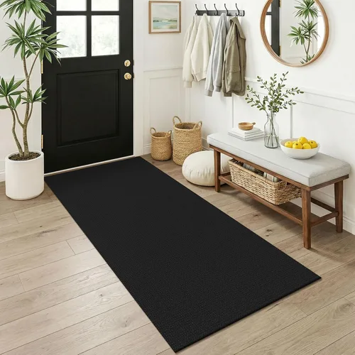 Miniatura 56 de KOZYFLY - Tapetes para entrada, lavable, tejido, con respaldo de goma antideslizante, de algodón, interiores, cocina, entrada, vestíbulo y puerta