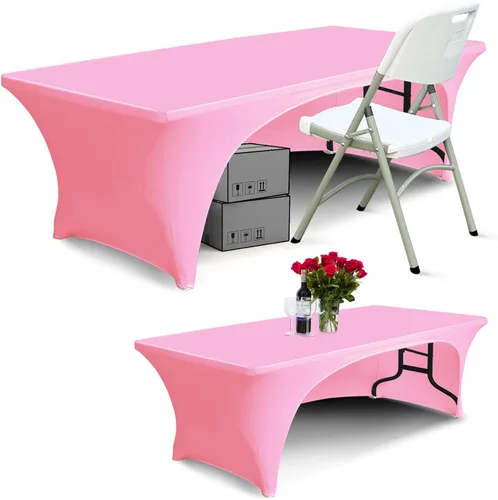 Miniatura 24 de ABCCANOPY - Mantel elástico de 1,2 m para mesa, ajustado, con parte trasera abierta, lavable, salvamanteles para mesas rectangulares, color negro