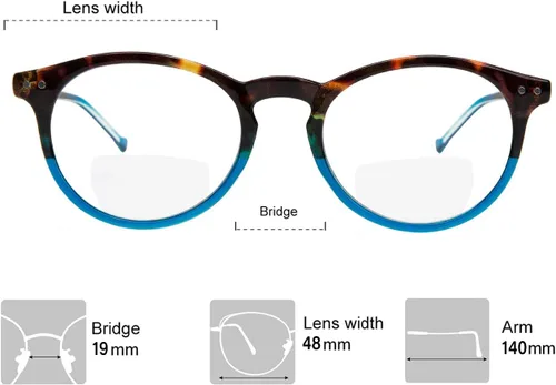 Miniatura 3 de Yogo Vision Bifocal Reading Glasses 2 Pack Plastic Keyhole Spring Hinge Frames Bifocal Readers for Men and Women