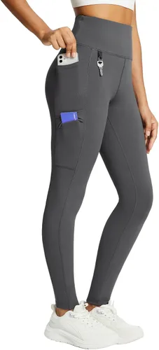 baleaf Leggings con forro polar para mujer, impermeables, pantalones de senderismo de invierno, mallas térmicas para correr, bolsillos con
