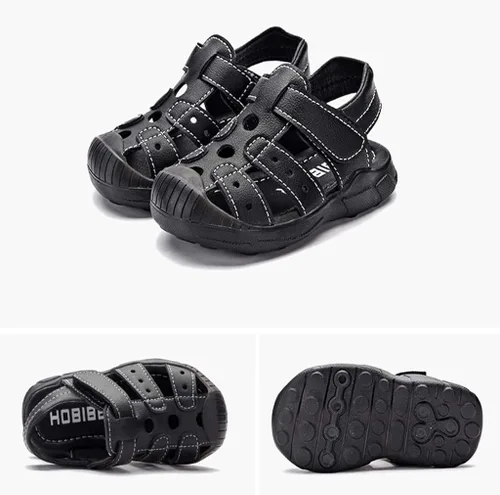 Miniatura 3 de HOBIBEAR - Sandalias para niños y niñas con puntera cerrada zapatos planos zapatos de verano para la playa bebéniño pequeño
