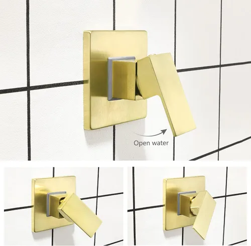 Miniatura 2 de SKOWLL Kit de Válvula de Ducha Oro Cepillado Kit de Ajuste de Válvula de Mango de Ducha, Montaje en Pared Función Única Kit de Válvula de Control