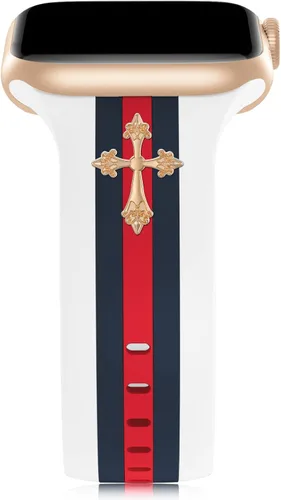 Miniatura 18 de Banda de diseñador con adornos decorativa compatible con Apple Watch de 38mm 40mm 41mm 42mm 44mm 45mm 46mm 49mm, para mujeres y hombres, pulseras