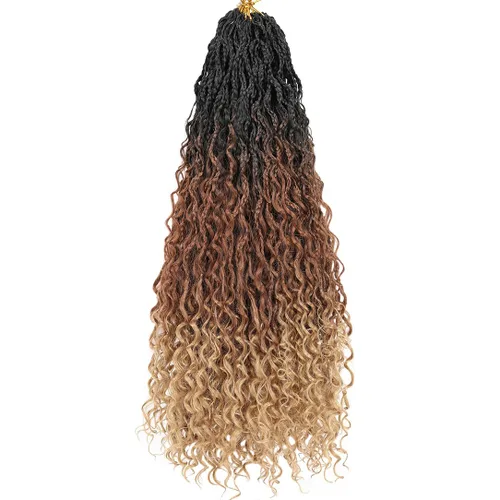 Miniatura 59 de Beverlee Goddess Box - Trenzas de ganchillo de 8 pulgadas, 8 paquetes de trenzas de ganchillo bohemias, extremos rizados, pelo sintético rizado