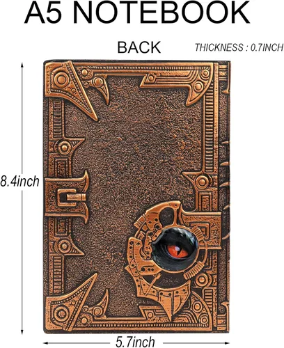 Miniatura 2 de Cuaderno de escritura de 3D Dragón DND, libro de cuero de fantasía D&D para regalos de Dungeons and Dragons, accesorios para amantes de RPG Nerdy DM