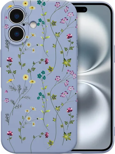Miniatura 150 de RALEAVO Funda Floral para iPhone 12, Cubierta de Silicona Líquida con Bonito Patrón de Rama de Flores para Niñas y Mujeres, Funda Protectora de Goma
