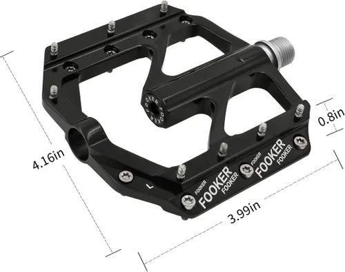 Miniatura 6 de FOOKER Bike Pedals Non-Slip Aluminum Alloy MTB Mountain Bike Pedals 3 Bearing 9/16" for Road BMX MTB Bikes