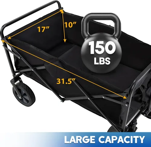 Miniatura 3 de PayLessHere Carrito de jardín plegable plegable con tabla de mesa plegable, ruedas universales para camping, picnic, eventos al aire libre