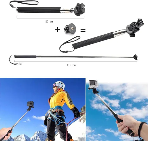 Miniatura 7 de Kit de accesorios para GoPro Hero 13 12 11 10 9 8 Max 7 6 5 4 Negro GoPro 2018 Sesión Fusion Plata Blanco Insta360 DJI SJCAM APEMAN AKASO y otras