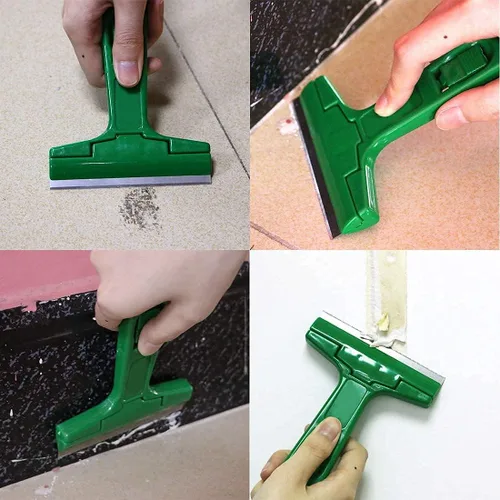 Miniatura 2 de 2 paquetes de 14 cm de espátula de masilla industrial para vidrio, herramienta manual de raspado, espátula de hoja de afeitar en forma de T con 20