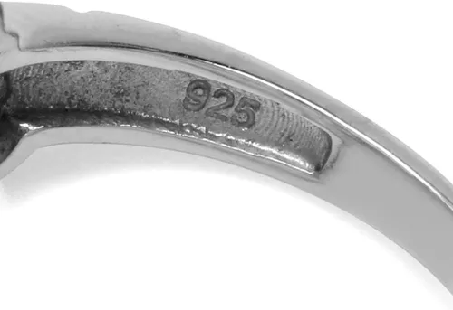 Miniatura 4 de Silvershake Juego de anillos de plata de ley 925 chapados en oro blanco con piedras preciosas para mujer