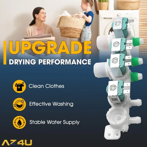 Miniatura 8 de AZ4U La válvula de entrada de agua para lavadora reemplaza para Samsung WA45H7000AW/A2 WA400PJHDWR/AA WA45M7050AW/A4 WA40J3000AW/A2 WA50R5200AW
