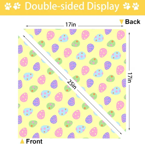 Miniatura 5 de Bandana de Pascua para perro, paquete de 2 unidades, ajustable, para fiestas, cumpleaños, mascotas, conejo, huevo de Pascua, bandana triangular