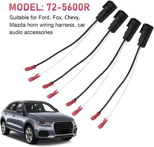 Miniatura 6 de 4 piezas de arnés de cableado de altavoz de auto, adaptador de conector de altavoz para puerta delantera trasera, piezas de reemplazo 72-5600